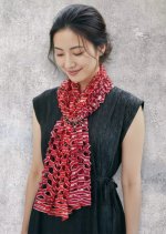 画像5: シルクカットワークロングスカーフ”アリュメット（マッチ棒）" ・ルージュボルドー (5)