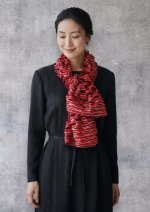 画像4: シルクカットワークロングスカーフ”アリュメット（マッチ棒）" ・ルージュボルドー (4)