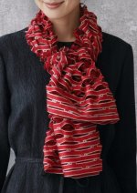 画像3: シルクカットワークロングスカーフ”アリュメット（マッチ棒）" ・ルージュボルドー (3)