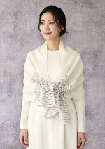 画像3: ウール&シルクスカーフ ”アリュメット（マッチ棒）" ・ホワイトゴールド (3)