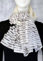 画像2: ウール&シルクスカーフ ”アリュメット（マッチ棒）" ・ホワイトゴールド (2)