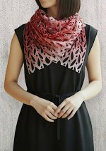 画像4: シルクオンブレ・カットワークアスコットスカーフ”オリビエ(オリーブの樹)" ・ルージュガーネット (4)