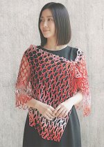 画像1: シルクオンブレ・カットワークアスコットスカーフ”オリビエ(オリーブの樹)" ・ルージュガーネット (1)