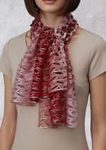 画像6: シルクオンブレ・カットワークアスコットスカーフ”オリビエ(オリーブの樹)" ・ルージュガーネット (6)