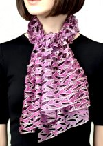 画像3: シルクオンブレ・カットワークアスコットスカーフ”オリビエ(オリーブの樹)" ・オーキッド (3)