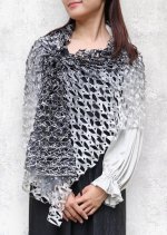 画像1: シルクオンブレ・カットワークロングスカーフ”オリビエ(オリーブの樹)" ・モノクローム (1)