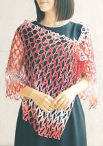 画像1: シルクオンブレ・カットワークアスコットスカーフ”オリビエ(オリーブの樹)" ・ルージュガーネット (1)