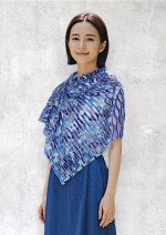 画像2: シルクカットワークアスコットスカーフ”アリュメット（マッチ棒）" ・コズミックブルー (2)