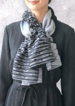 画像2: ウール&シルクスカーフ ”アリュメット（マッチ棒）" ・モノクローム (2)